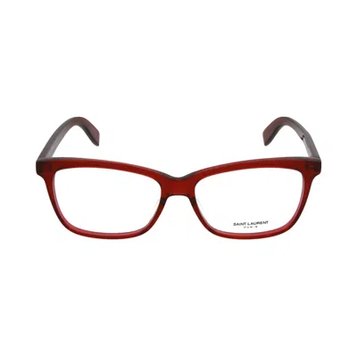Pre-owned Saint Laurent Square-frame Acetate Optical Frames 'burgundy Burgundy' | Red | Men's Size Onesize