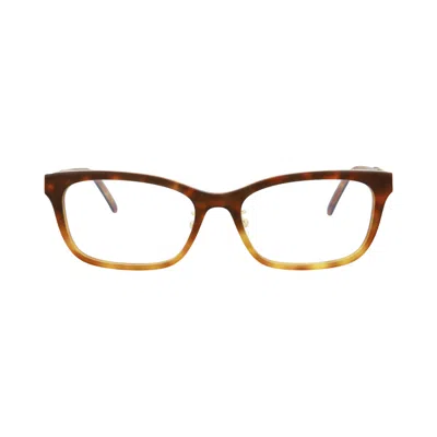Pre-owned Saint Laurent Square-frame Acetate Optical Frames 'havana Gold Transparent' | Women's Size Onesize