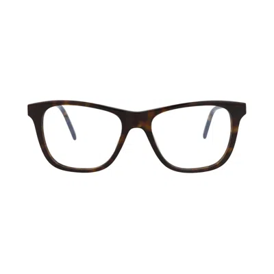 Pre-owned Saint Laurent Square-frame Acetate Optical Frames 'havana Silver Transparent' | Men's Size Onesize