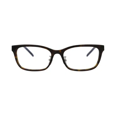 Pre-owned Saint Laurent Square-frame Acetate Optical Frames 'havana Silver Transparent' | Women's Size Onesize