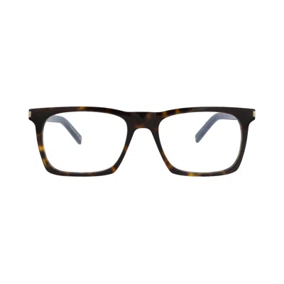Pre-owned Saint Laurent Square-frame Acetate Optical Frames 'havana/transparent' | Brown | Men's Size Onesize