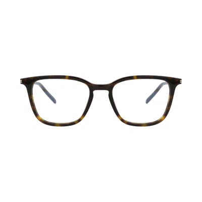 Pre-owned Saint Laurent Square-frame Acetate Optical Frames 'havana/transparent' | Brown | Men's Size Onesize
