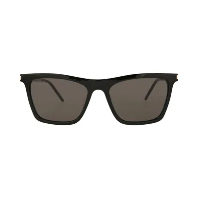 Pre-owned Saint Laurent Square-frame Acetate Sunglasses 'black/silver' | Women's Size Onesize