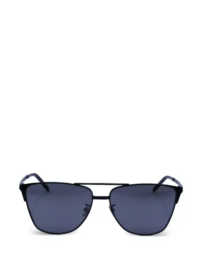 Saint Laurent Square-frame Double-bridge Sunglasses In Blue