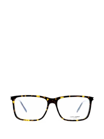 Saint Laurent Square-frame Glasses In Brown