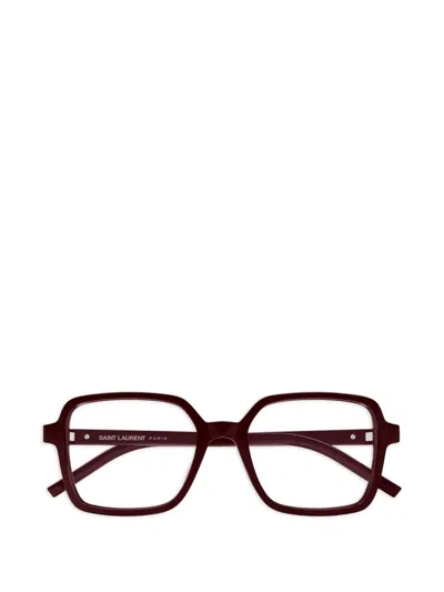 Saint Laurent Square-frame Glasses In Red