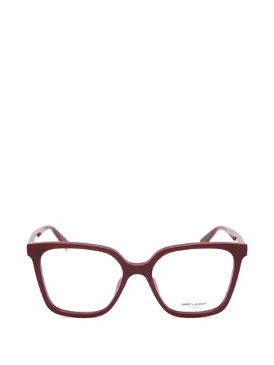 Saint Laurent Square-frame Glasses In Red