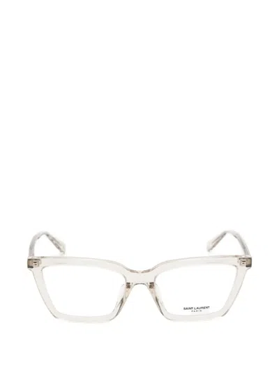 Saint Laurent Square-frame Glasses In Neutral