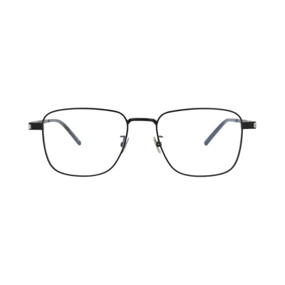 Pre-owned Saint Laurent Square-frame Metal Optical Frames 'black/transparent' | Men's Size Onesize