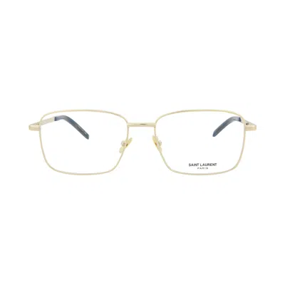 Pre-owned Saint Laurent Square-frame Metal Optical Frames 'gold Gold Transparent' | Men's Size Onesize