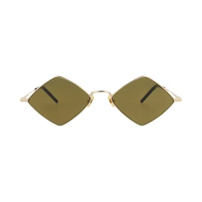 Pre-owned Saint Laurent Square-frame Metal Sunglasses 'gold/brown' | Men's Size Onesize