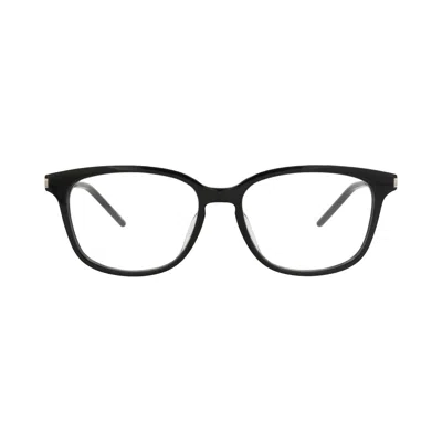 Pre-owned Saint Laurent Square-frame Recycled Acetate Optical Frames 'black/silver/transparent' | Men's Size O