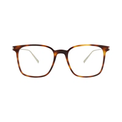 Pre-owned Saint Laurent Square-frame Recycled Acetate Optical Frames 'havana/gold/transparent' | Brown | Women