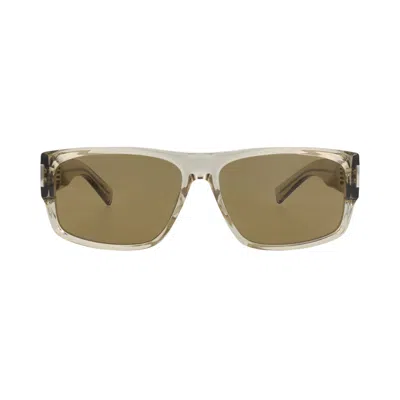 Pre-owned Saint Laurent Square-frame Recycled Acetate Sunglasses 'beige/brown' | Tan | Men's Size Onesize