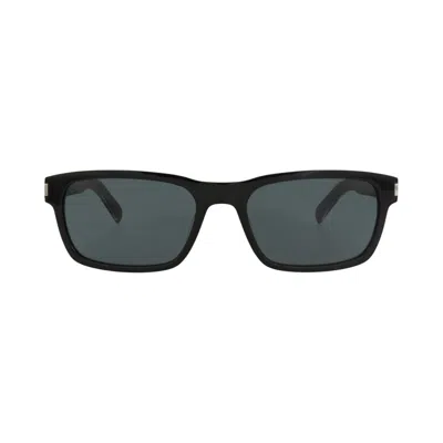 Pre-owned Saint Laurent Square-frame Recycled Acetate Sunglasses 'black/crystal' | Men's Size Onesize