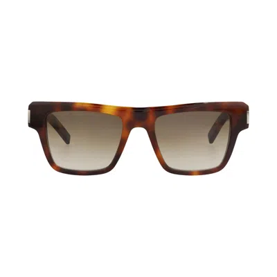 Pre-owned Saint Laurent Square-frame Recycled Acetate Sunglasses 'havana/brown' | Men's Size Onesize
