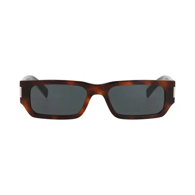 Pre-owned Saint Laurent Square-frame Recycled Acetate Sunglasses 'havana/crystal/black' | Brown | Men's Size O