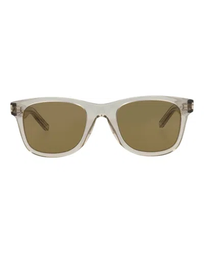 Pre-owned Saint Laurent Squareframe Recycled Acetate Sunglasses In Beige Beige Brown (sl51/30000167/080)