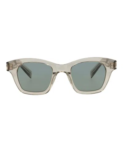 Pre-owned Saint Laurent Squareframe Recycled Acetate Sunglasses In Beige Beige Green (sl592/30014072/005)