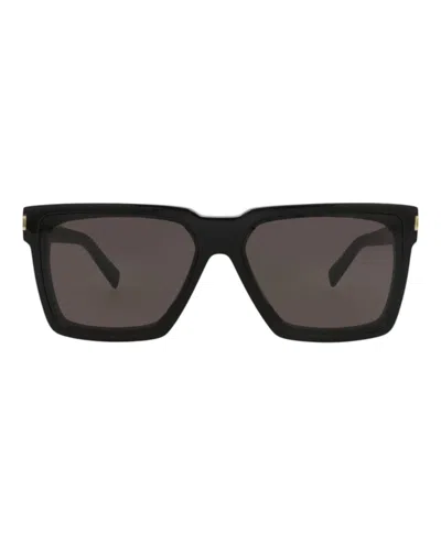 Pre-owned Saint Laurent Squareframe Recycled Acetate Sunglasses In Black Black Grey (sl610/30014609/001)