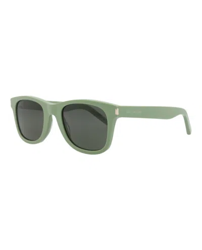 Pre-owned Saint Laurent Squareframe Recycled Acetate Sunglasses In Green Green Grey (sl51/30000167/081)