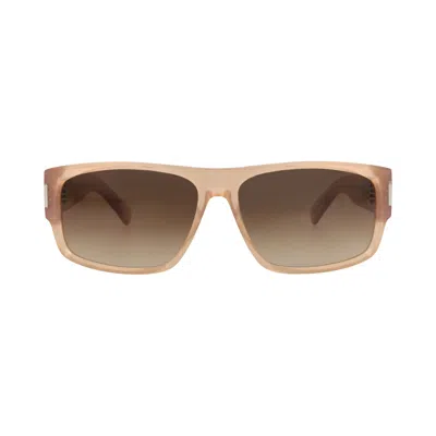 Pre-owned Saint Laurent Square-frame Recycled Acetate Sunglasses 'orange/brown' | Men's Size Onesize