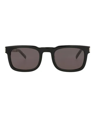 Pre-owned Saint Laurent Squareframe Recycled Acetate Sunglasses/ (sl58130014111001) (sl581 In Black/silver/black (sl581 In Multi