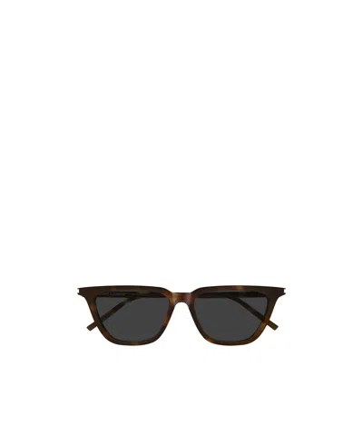 Saint Laurent Square-frame Sunglasses In Brown