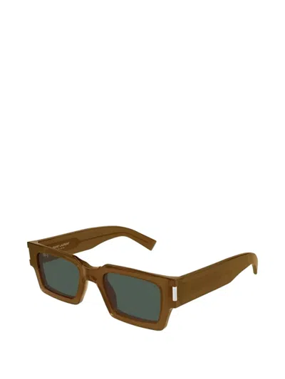 Saint Laurent Square-frame Sunglasses In Brown