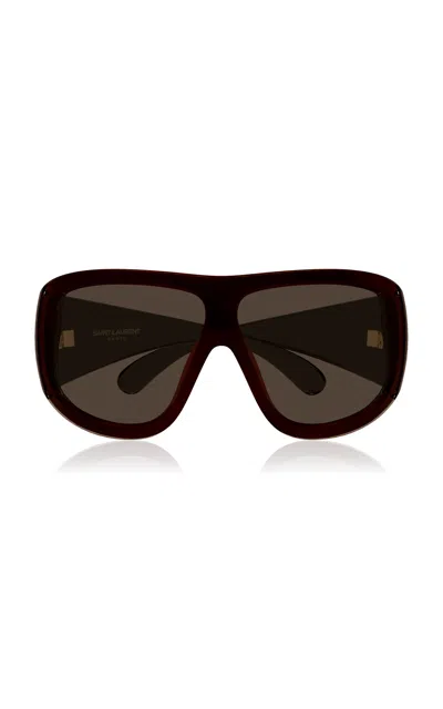 Saint Laurent Square-framed Acetate Sunglasses In Red
