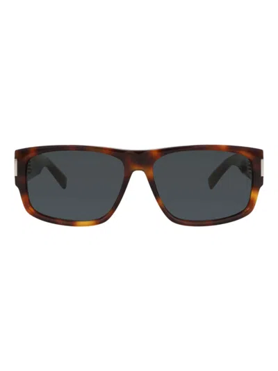 Saint Laurent Square/rectangle Sunglasses For Men In Brown