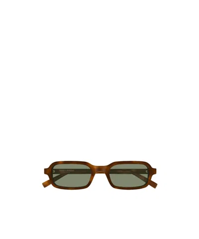 Saint Laurent Squareshaped Sunglasses In Green