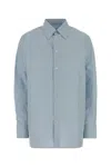 Saint Laurent Cassandre Striped Button-up Shirt In Blue