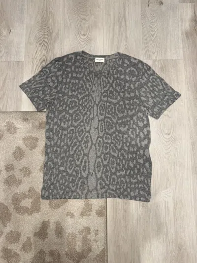 Pre-owned Saint Laurent S/s 2019 Snake Skin Print Tee!! In Gray