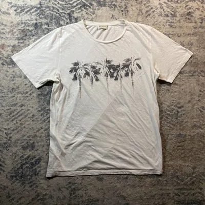 Pre-owned Saint Laurent Ss16 Surf Sound White Palm Trees Tee In Gray
