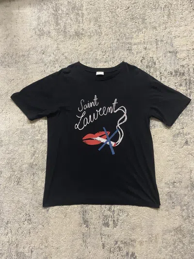 Pre-owned Saint Laurent Ss18 No Smoking T Shirt In Black