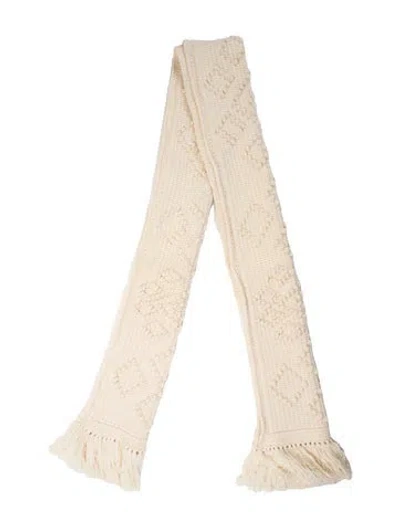Pre-owned Saint Laurent St Maille Daran Wool Scarf W/ Tags In Neutral