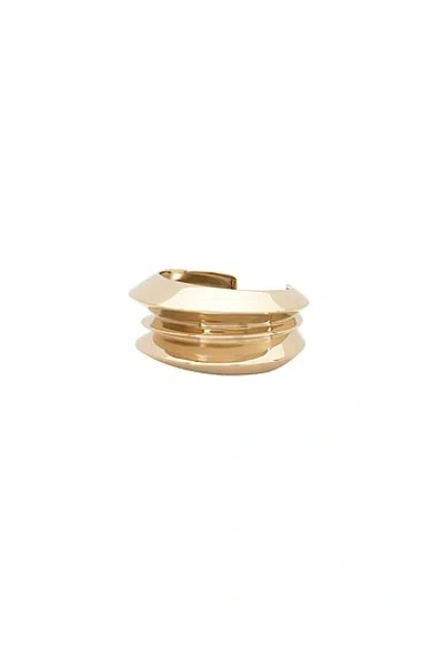 Saint Laurent Stacked Cuff Bracelet In Pale Gold