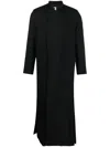 Saint Laurent Stand-up Collar Long Coat In Black