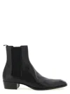 Saint Laurent Leather Chelsea Stanton Ankle Boots Low Heel In Black