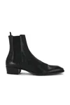 Saint Laurent Leather Chelsea Stanton Ankle Boots Low Heel In Black