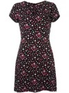 Saint Laurent Star Print Shift Dress In Black