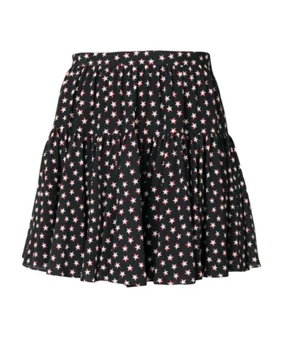 Saint Laurent Star Printed Miniskirt In Black