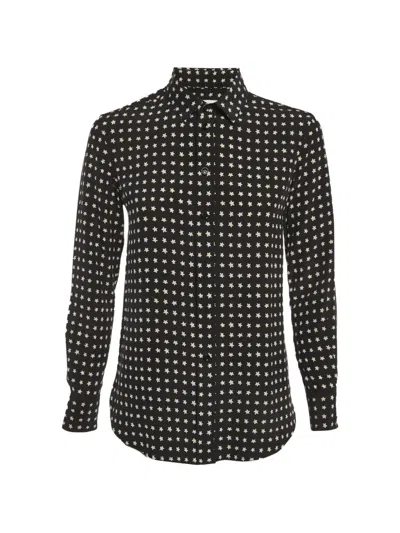 Pre-owned Saint Laurent Star-print Long-sleeve Shirt In Black