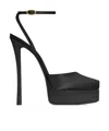 Saint Laurent Leather La Scandale Platform Sandals 85 In Black