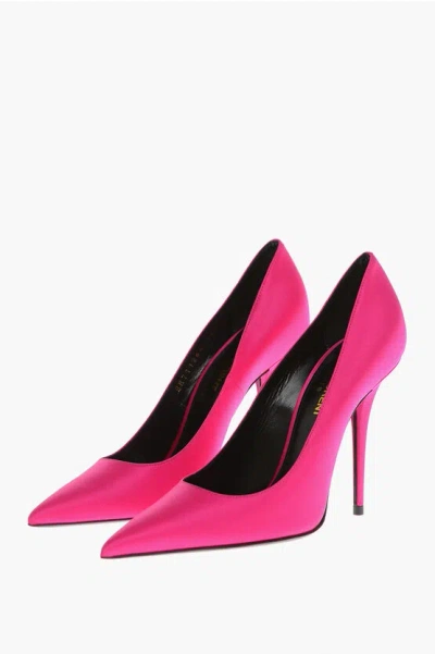 Saint Laurent Stiletto Heeled Hype Satin Pumps 10cm In Pink