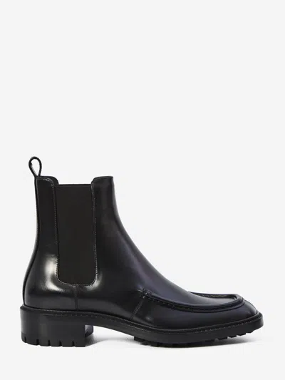 Saint Laurent 25mm Joe Pull-tab Square-toe Chelsea Boots In Black