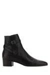 Saint Laurent Man Ankle Boots Black Size 9 Calfskin In Nero