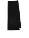 Saint Laurent Fringed Scarf In Black
