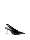 Saint Laurent Graham 110 Patent Leather Slingback Pumps In Black